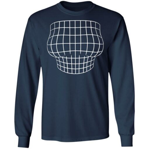 Magnified chest optical Illusion grid big boobs shirt $19.95