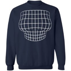 Magnified chest optical Illusion grid big boobs shirt $19.95