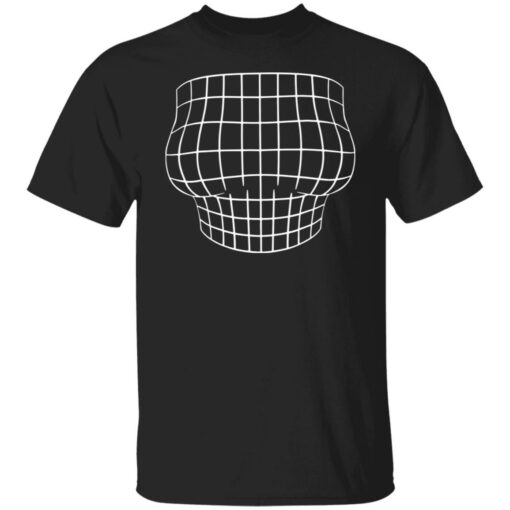 Magnified chest optical Illusion grid big boobs shirt