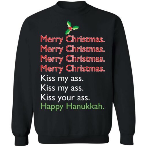 Merry Christmas kiss my ass happy Hanukkah shirt