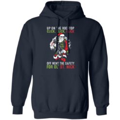 Santa up on the rooftop click click click Christmas sweater $19.95