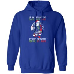 Santa up on the rooftop click click click Christmas sweater $19.95