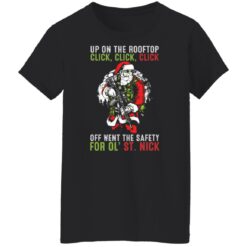 Santa up on the rooftop click click click Christmas sweater $19.95