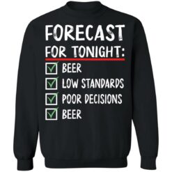Forecast for tonight beer low standards poor decisions shirt $19.95 redirect11212021221155 4