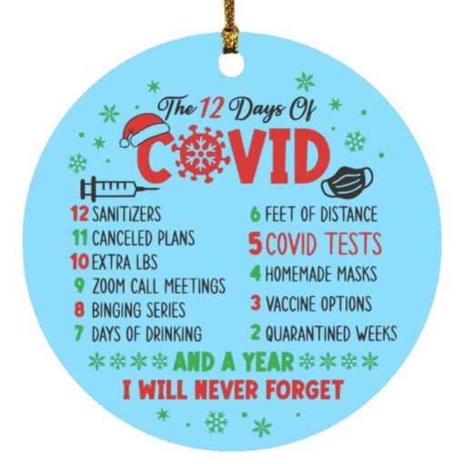 12 Days of Covid 2021 Christmas Ornament $12.95