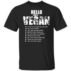 Hello I am a vegan i know you could never do that shirt $19.95 redirect11262021061155 6