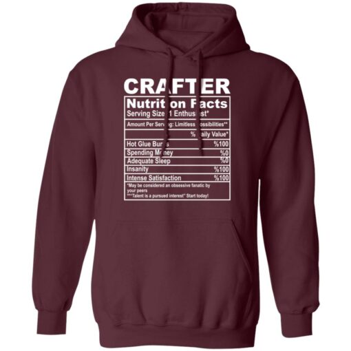 Crafter nutrition facts shirt $19.95