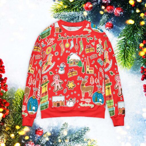 Happy holidays Christmas sweater $39.95 Christmas Unisex 3D sweater mockup
