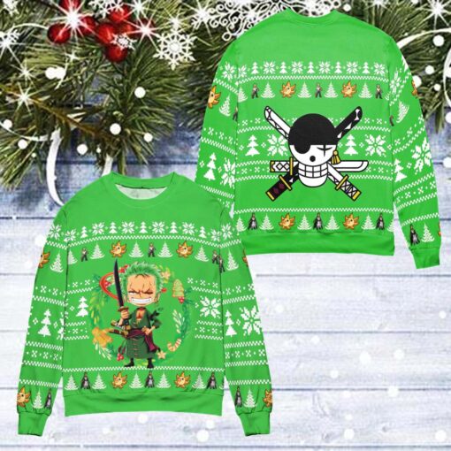 Christmas Zoro One Piece Ugly Christmas Sweater $39.95