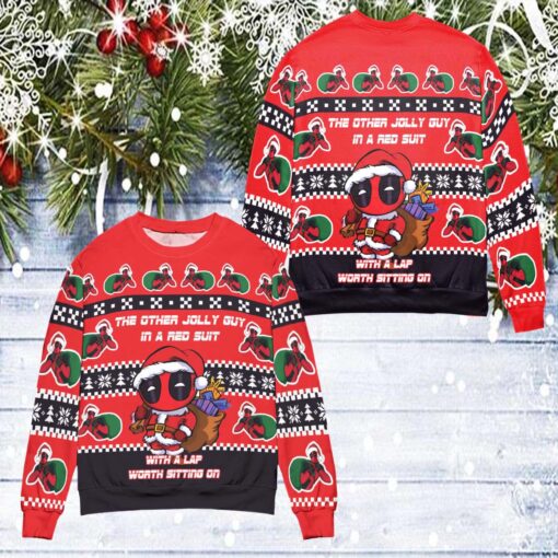 Deadpool Jolly Red Guy Ugly Christmas sweater $39.95