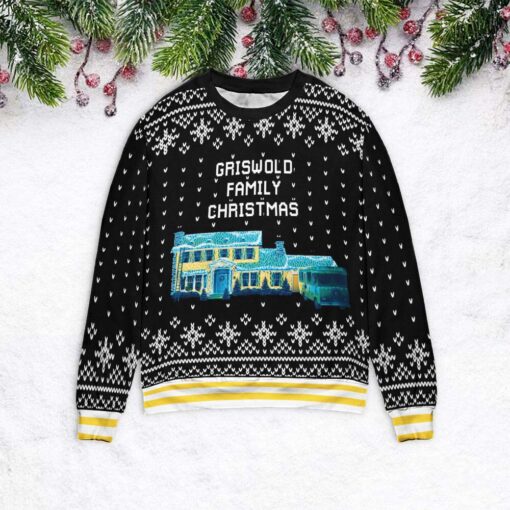 Griswold Family Christmas Ugly Christmas sweater $39.95 Griswold Family Christmas Light Up House Unisex 3D Ugly Christmas Sweater mockup