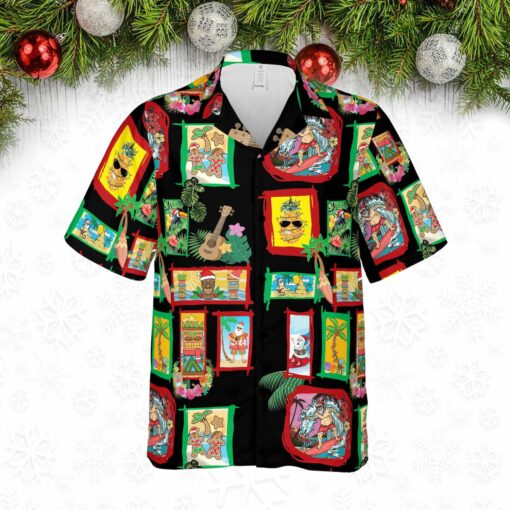 Aloha Christmas Traditions Hawaiian shirt $31.95 MiaoDove Aloha Christmas Traditions Black Hawaiian Shirt mockup min