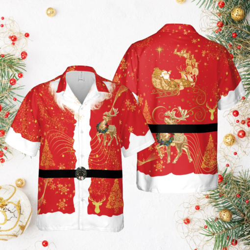 Santa Claus Costume Christmas 3D Hawaiian Aloha Shirt $31.95