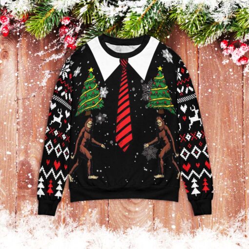 Vintage Bigfoot Ugly Christmas Sweater $39.95 Vintage Bigfoot Unisex 3D Ugly Christmas Sweater mockup