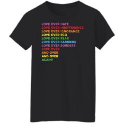 LGBT love over hate love over indifference love over ignorance shirt $19.95