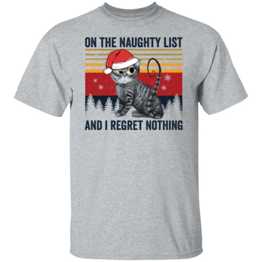 Santa cat on the naughty list and i regret nothing Christmas sweater $19.95