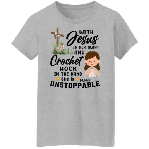 With Jesus in her heart and crochet hook in her hand shirt $19.95 redirect12092021061235 5