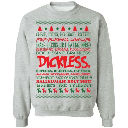 Cheap lying no good rotten four flushing low life Christmas sweater $19.95