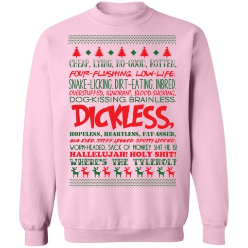 Cheap lying no good rotten four flushing low life Christmas sweater $19.95