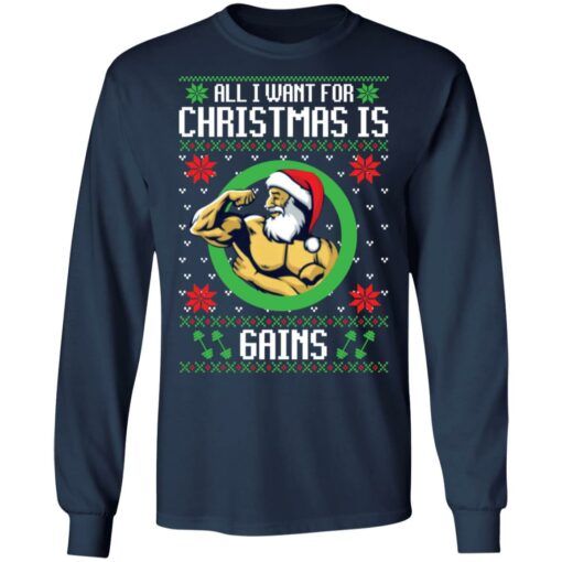 All i want for Christmas is gains Christmas sweater $19.95