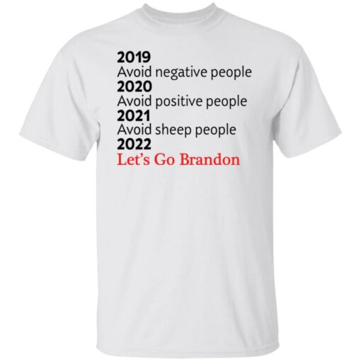 2019, 2020, 2021 avoid negative people 2022 let's go brandon shirt $19.95