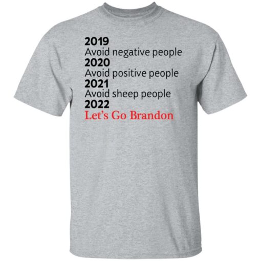 2019, 2020, 2021 avoid negative people 2022 let's go brandon shirt $19.95