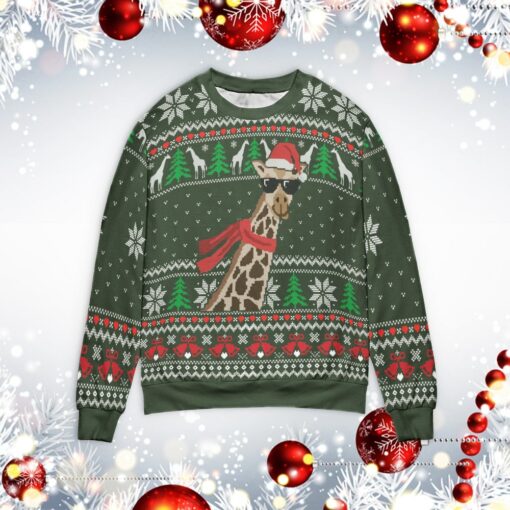 Giraffe ugly Christmas sweater $39.95