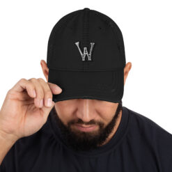 Charles Woodson Whiskey hat $25.95 distressed dad hat black front 61dd4f89ee659