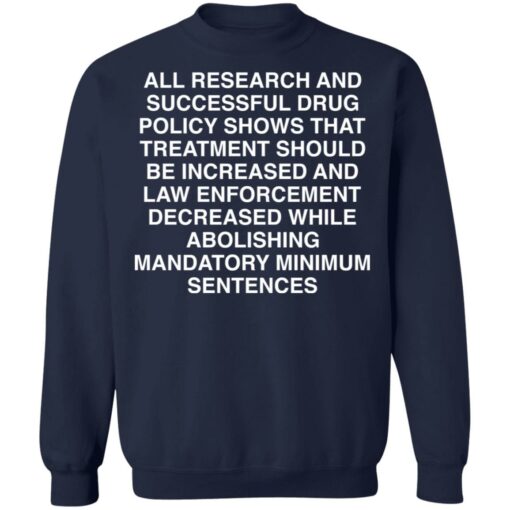 All research and successful drug policy show shirt $19.95