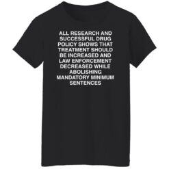 All research and successful drug policy show shirt $19.95