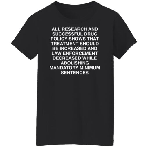 All research and successful drug policy show shirt $19.95