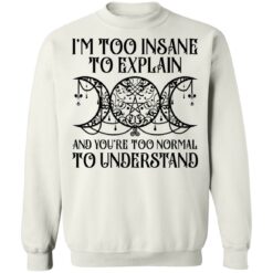 I’m too insane to explain and you’re too normal to understand shirt $19.95 redirect01192022030134 5