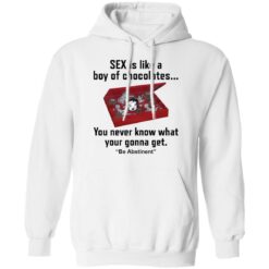 Sex is like a boy of chocolates you never know shirt $19.95