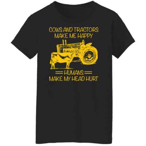 Cows and tractors make me happy humans make my head hurt shirt $19.95 redirect01242022030136 8