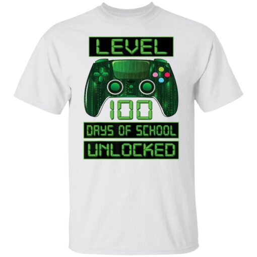 Level 100 days of school unlocked shirt $19.95