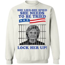 H*llary Cl*nton she lied she spied she needs to be tried look her up shirt $19.95