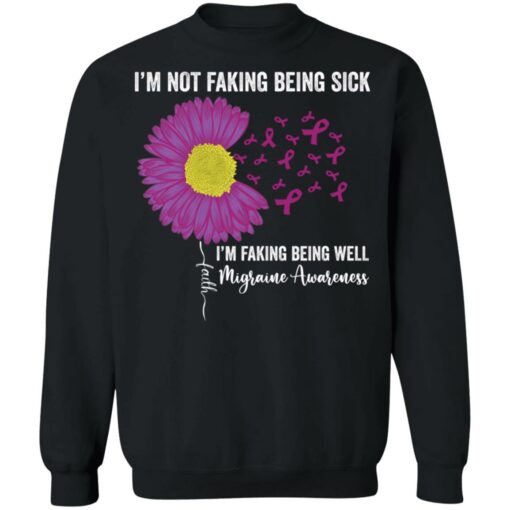 I’m not faking being sick i'm faking being well migraine awareness shirt $19.95