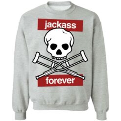 Jackass forever red skull and crutches warning shirt $19.95