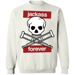 Jackass forever red skull and crutches warning shirt $19.95