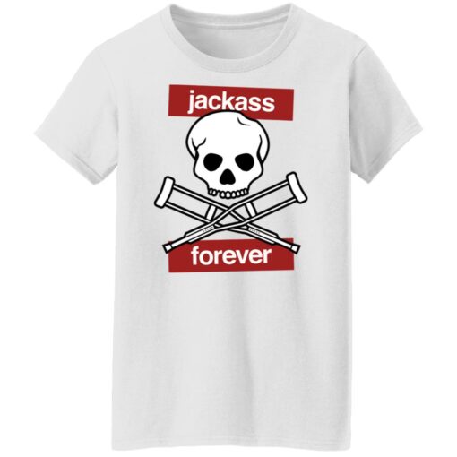 Jackass forever red skull and crutches warning shirt $19.95