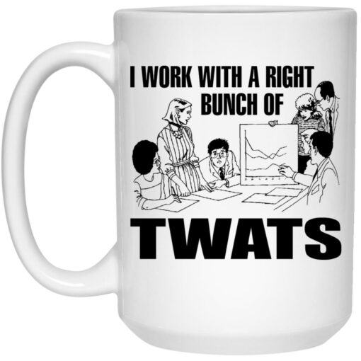 I work with a right bunch of twats mug $16.95