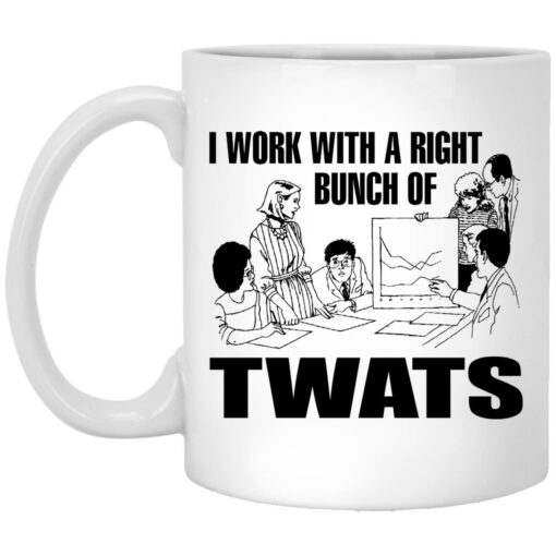 I work with a right bunch of twats mug $16.95
