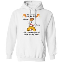 Chicken wing hotdog and bologna chicken and macaroni shirt $19.95