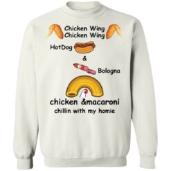 Chicken wing hotdog and bologna chicken and macaroni shirt $19.95