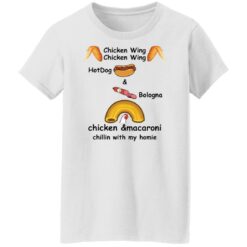 Chicken wing hotdog and bologna chicken and macaroni shirt $19.95