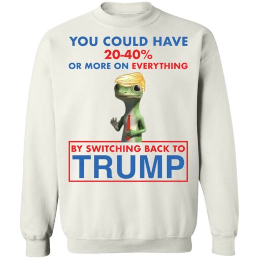 You could save 20-40% more one everything by switching back to Tr*mp shirt $19.95