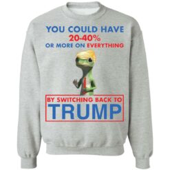 You could save 20-40% more one everything by switching back to Tr*mp shirt $19.95