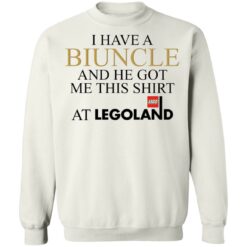 I have a biuncle and he got me this shirt at legoland shirt $19.95