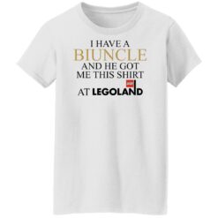 I have a biuncle and he got me this shirt at legoland shirt $19.95