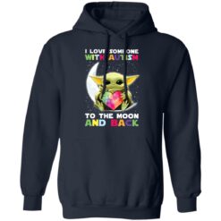 Baby Yoda i love someone with autism to the moon and back shirt $19.95
